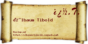 Ölbaum Tibold névjegykártya